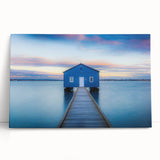 Black and white stretched canvas of Perth skyline, ideal for kitchen wall art or bedroom ambiance.