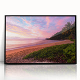 Large abstract wall art depicting Queensland scenery in muted earth tones on a framed acrylic.