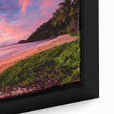 Extra large framed canvas featuring a textured depiction of Queensland, Australia in black with colorful art accents.