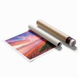 Extra large rolled print of Queensland scenery with vibrant floral elements, ideal for classy bathroom wall art.