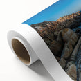 Art Deco poster of Tasmania scenery in pastel shades on rolled canvas, ideal for nursery wall art.