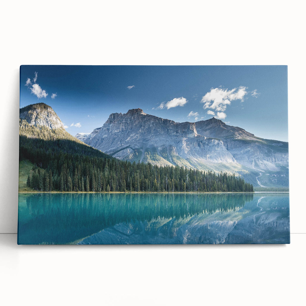 Black and white photograph of British Columbia landscape on stretched canvas, suitable as large kitchen wall art.