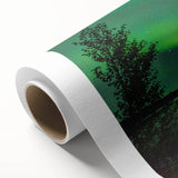 Art deco poster of Manitoba scenery on rolled canvas, featuring pastel shades, suitable as nursery wall art.