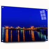 Acrylic print of a serene New Brunswick landscape in soft blue and green hues, ideal for bedroom or dining room decor.