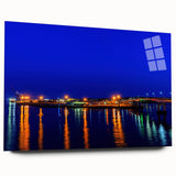 Large abstract depiction of New Brunswick scenery in muted earth tones on acrylic glass.