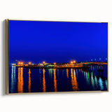 Framed canvas landscape painting of New Brunswick scenery in muted earth tones, suitable as wall art for bedroom.