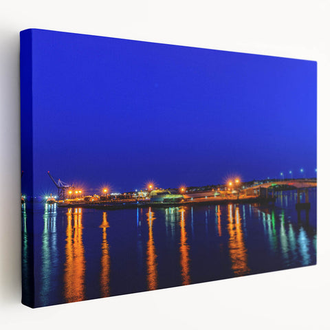 Stretched canvas print of a serene New Brunswick landscape in muted earth tones, ideal for kitchen wall art.