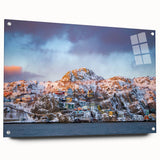 Acrylic print of Newfoundland scenery with vibrant green and blue tones, ideal for dining room art.