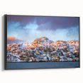 Black and white landscape art painting of Newfoundland scenery on framed canvas, ideal for bedroom wall decor.