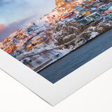 Art deco poster of Newfoundland scenery on rolled canvas, displaying muted earth tones, suitable for dining room wall art.