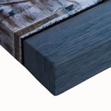 Large art depicting a black and white landscape of Newfoundland on stretched canvas, suitable for bedroom wall decor.