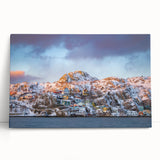 Black and white photo of Newfoundland scenery on large stretched canvas, ideal for kitchen wall art or bedroom ambiance.