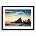 Abstract art print of a vibrant Nova Scotia scenery on a large, textured canvas with a black frame.