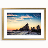 Extra large framed abstract art print of a textured Nova Scotia scenery in muted earth tones, ideal for living room decor.
