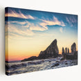 Scenic Nova Scotia landscape on stretched canvas, featuring muted earth tones, ideal for kitchen wall art.