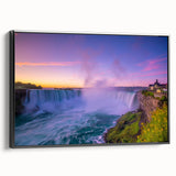 Black and white framed canvas of Ontario landscape, vintage poster style, ideal for bedroom wall art.