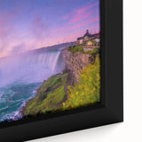 Extra large framed canvas of a textured black wall art depicting colorful Ontario, Canada scenery.