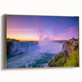 Framed canvas featuring a vintage-style landscape painting of Ontario, Canada, with muted earth tones.