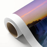 Art deco poster of Ontario scenery on rolled canvas, featuring muted earth tones, ideal for nursery wall art.