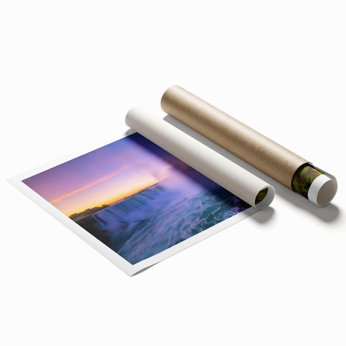 Extra large rolled print of a serene Ontario landscape with soft floral elements in pastel shades.