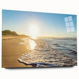 Acrylic print of a large abstract depiction of Prince Edward, Canada scenery in muted earth tones.