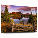 Acrylic print of a large abstract depiction of Quebec scenery, featuring cool blue and gray tones.