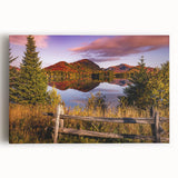 Black and white photograph of Quebec scenery on stretched canvas, ideal for kitchen wall art.