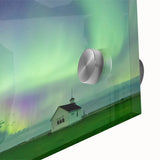 Mid-century modernist large abstract art print of Saskatchewan scenery on acrylic glass, ideal for dining room decor.