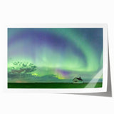 Extra large rolled print of Saskatchewan scenery with vibrant green and blue tones, ideal for dining room wall art.