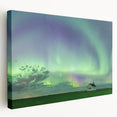 Landscape painting of Saskatchewan scenery on stretched canvas, featuring earthy green and blue tones.