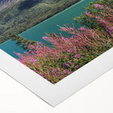 Art deco poster featuring a serene Yukon landscape on rolled canvas, with muted earth tones, ideal for dining room wall art.