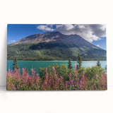 Black and white photograph of Yukon scenery on large stretched canvas, suitable as kitchen wall art or bedroom decor.