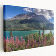 Scenic Yukon landscape on large stretched canvas, featuring muted earth tones, ideal for kitchen wall art.