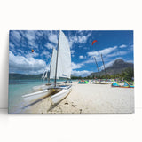 Black and white photo of Antigua scenery on large stretched canvas, suitable for kitchen wall art.