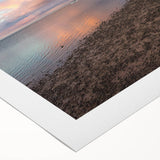 Art deco poster of Caribbean Aruba scenery on rolled canvas, featuring pastel shades, ideal for dining room wall art.