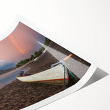 Extra large wall art featuring line art flowers in soft pastel shades on a rolled canvas.