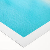 Art deco poster featuring a serene Caribbean beach scene on rolled canvas, suitable for dining room or bathroom wall art.