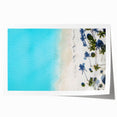 Extra large rolled print of a Caribbean scenery with vibrant blue and green tones, ideal for dining room wall art.