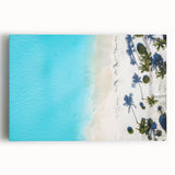 Black and white photograph of the Caribbean Bahamas on stretched canvas, ideal for kitchen wall art.