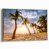 Framed canvas of a vintage-style Barbados landscape in black and gold tones, ideal for bedroom wall art.