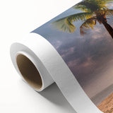 Art deco poster of a Caribbean Barbados scenery in pastel shades on rolled canvas, suitable for nursery wall art.