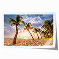 Extra large rolled print of a Caribbean Barbados scenery with vibrant floral elements, ideal for art wall dining room.