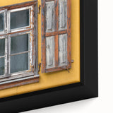 Extra large framed canvas of a textured, colorful Caribbean scenery in black, ideal for living room ambiance.