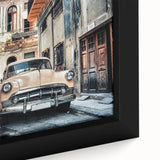 Extra large framed canvas featuring a textured depiction of a Caribbean scene in vibrant colors, ideal for living room decor.