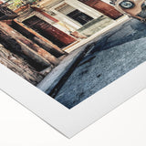 Art deco poster of a Caribbean Cuba scenery in vibrant colors on rolled canvas, suitable for dining room wall art.