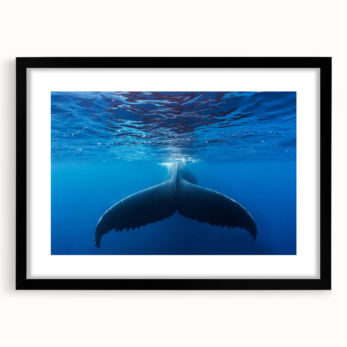 Extra large abstract art print depicting vibrant Caribbean scenery on a textured canvas, framed in black.
