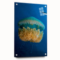 Large abstract wall art on acrylic glass depicting vibrant Caribbean scenery, ideal for bedroom or dining room decor.