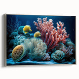 Framed canvas wall art featuring a vintage-style Jamaican landscape in muted earth tones, ideal for bedroom decor.
