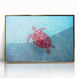 Art Deco style poster depicting a serene Caribbean scenery on a framed acrylic panel.