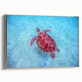 Framed canvas of a serene Caribbean landscape in muted colors, ideal for bedroom wall art.